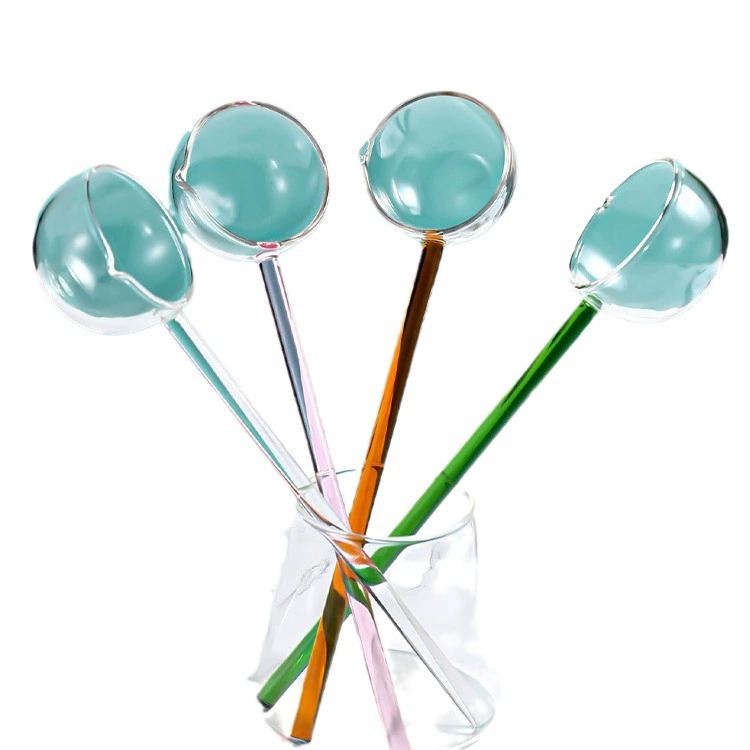 Long -handed glass spoon large high temperature high -temperature high borosilic soup spoon transparent seasoning spoon house transparent spoon splash oil hot oil spoon
