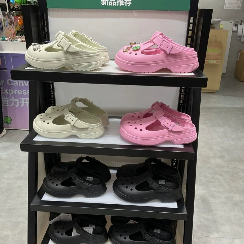 Кроссовки Classic Mary Jane Clogs. Новая летняя уличная пляжная обувь. Женские тапочки с закрытым носком, увеличивающие рост.