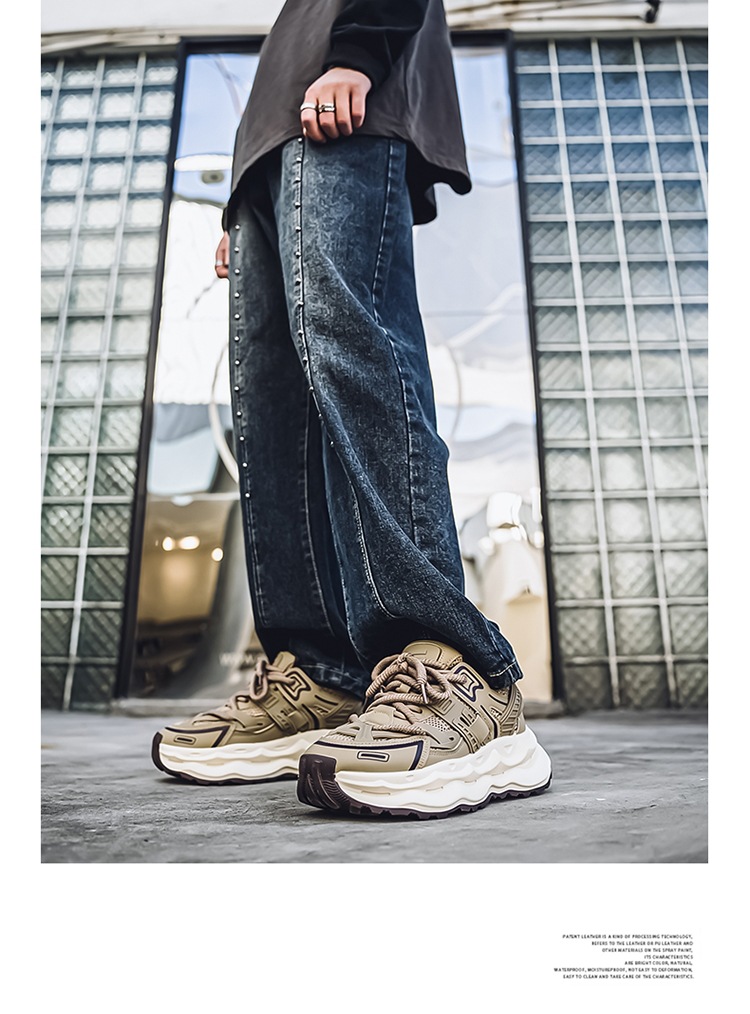 Herren Herbst Mesh atmungsaktiv vielseitig Casual Sport für Studenten laufen stoßdämpfende dicke Sohle Anti-Rutsch-Höhe_voghion.com