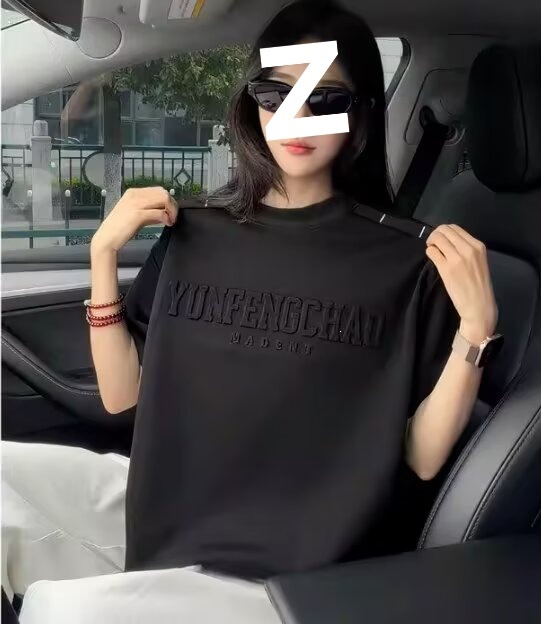 2026 Spring/Summer American Style Trendy Heavyweight Short Sleeve T-Shirt For Men, Loose Fit, Letter Embroidery, Regular_ecoleips.com