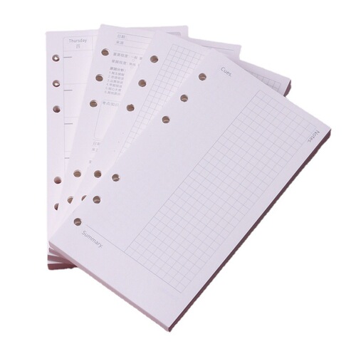 Loose-leaf notebook replacement core loose-leaf core A6 beige eye protection 6-hole notepad sub-conference office student horizontal line