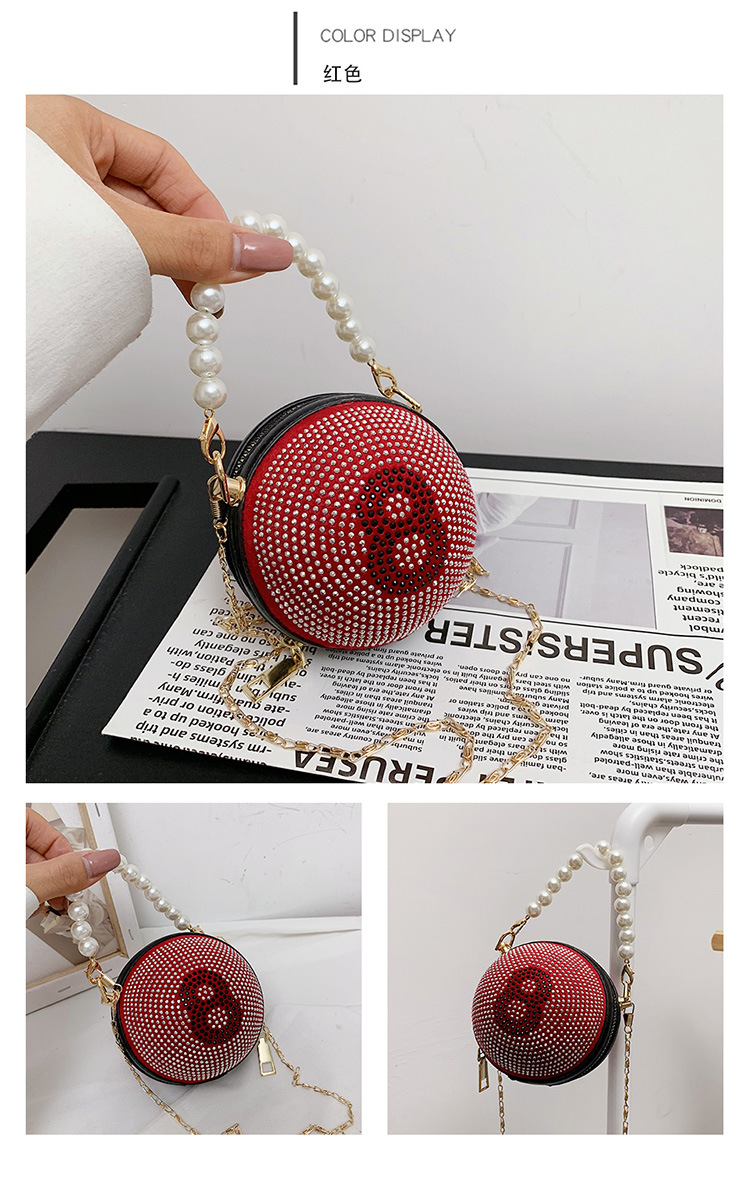 Fashion Cute Round Rhinestone Small Bag display picture 5