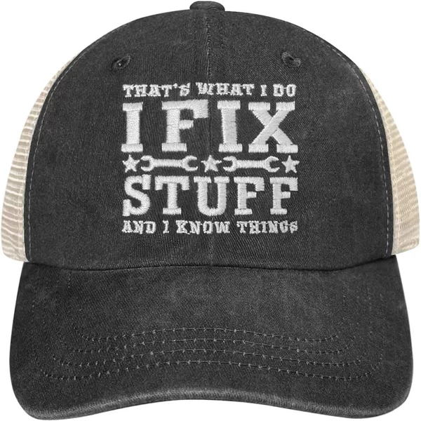 Cross-Border Amazon Ifix Stuff Embroidered Baseball Cap, Washed Cotton Duckbill Cap, Dad Hat, Hip-Hop Hat