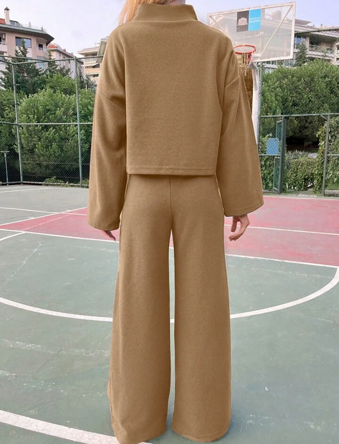 Damenbekleidung Herbst lässig faulen Stil gestrickte langärmelige Tops locker und bequem Hosenanzug_voghion.com