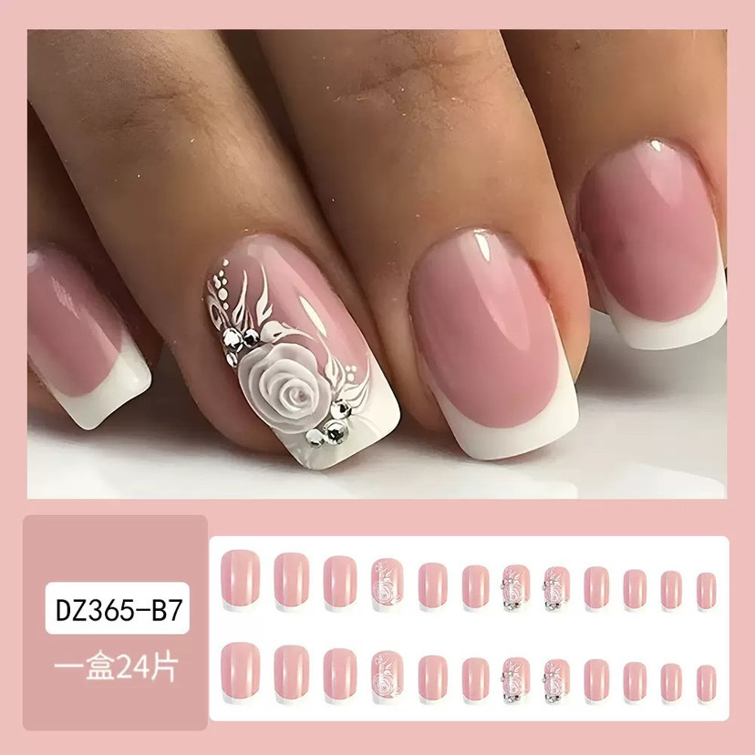 Uñas postizas transfronterizas cortas, medianas y largas, parches de uñas de comercio exterior