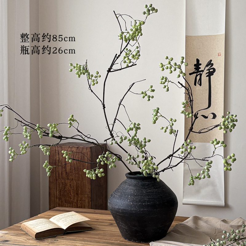 批发侘寂风马桑果假花仿真花绿植干花客厅餐桌装饰品摆件一件代发|undefined