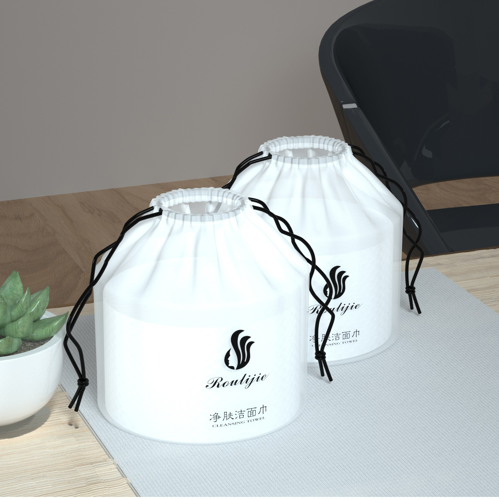 柔丽洁洗顔タオル、美容院用厚手大型使い捨て洗顔タオル（乾湿両用）