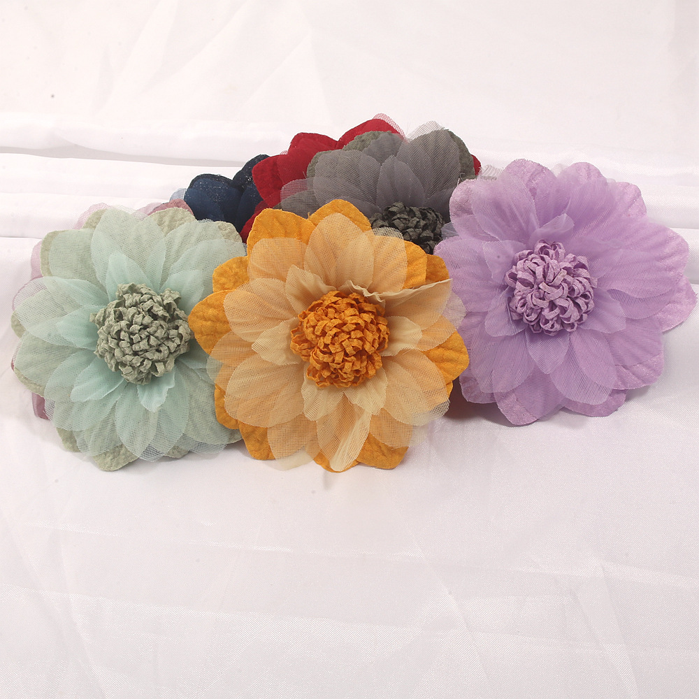 New foreign trade wholesale Korean-style tulle flower DIY children's hair accessories, clothing, shoe flower decorations, and accessories