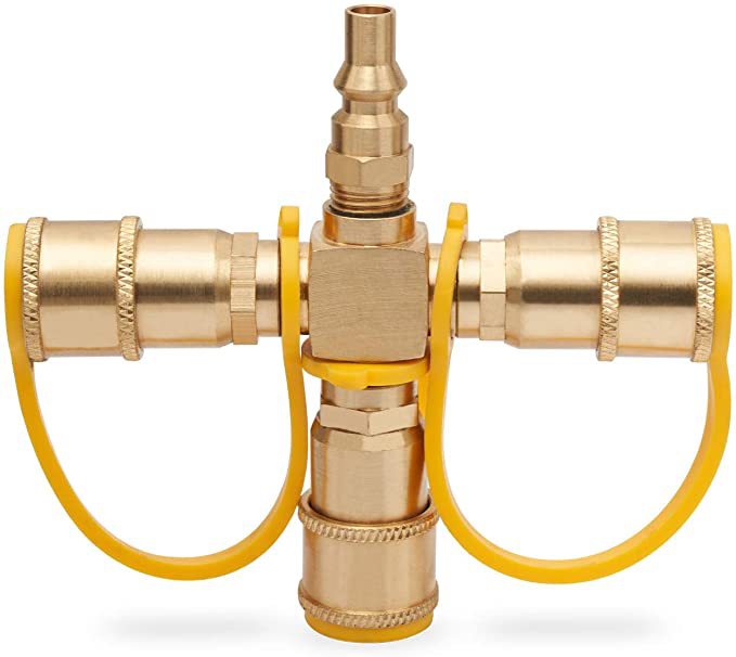 1/4 英寸(约 0.6 厘米)3 路 Y 分配器丙烷快速连接适配器 RV 丙烷
