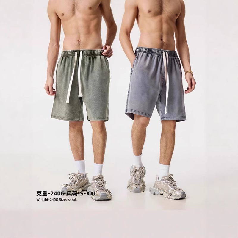 240g Summer Cross-Border American High Street Fashion Brand Washed Shorts and Short-Sleeve Set, Large Size Loose Wide-Leg Trendy 5-Point Pants 240g Summer Cross-Border American High Street Fashion Brand Washed Shorts and Short-Sleeve Set, Large Size Loose Wide-Leg Trendy 5-Point Pants