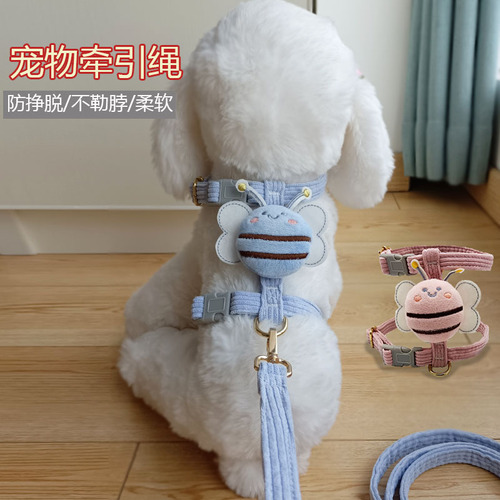 Dog Leash Cat Harness Vest Type Dog Chain Small Dog Teddy Corgi Walking Dog Leash Collar Wholesale