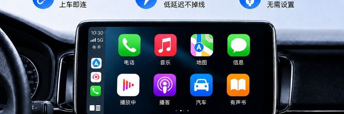 Plug-and-play adapter suitable for Buick, Apple, wireless Volkswagen E-series, CarPlay wireless, Mercedes-Benz wired to car