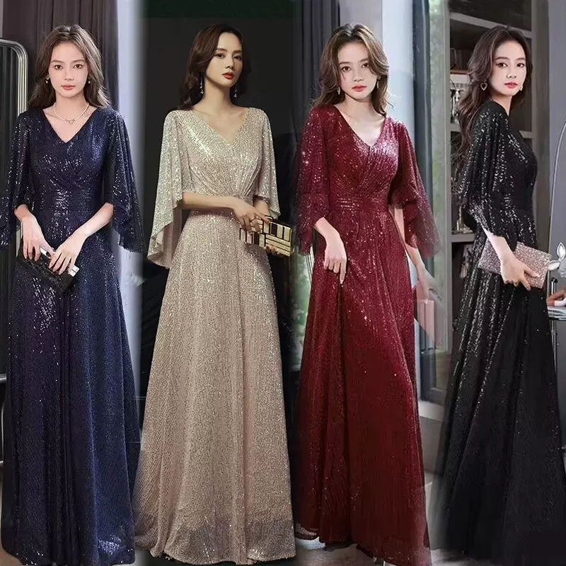 大合唱团礼服高贵金色法式轻奢高级感小众演出主持人宴会气质礼服