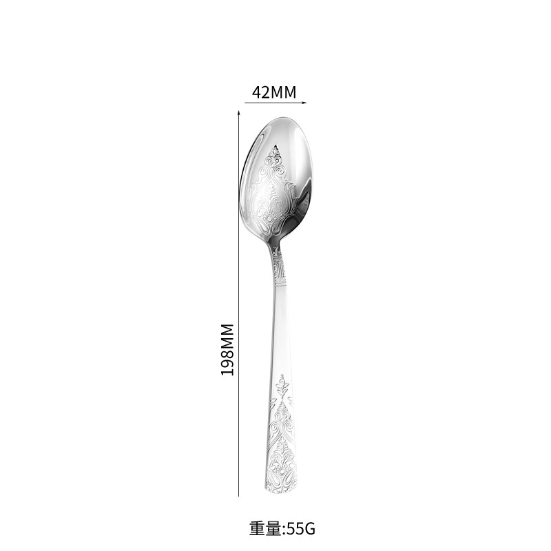 不锈钢餐具套装欧美风格创意餐具精美雕刻新美式刀叉勺不锈钢餐具|undefined