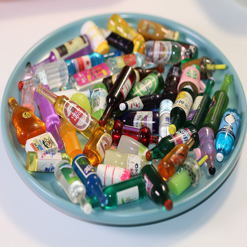 Creative Resin Accessories DIY Decorative Wine Bottle Food Play Cartoon diy Mobile Phone Shell Accessories Handmade Accessories