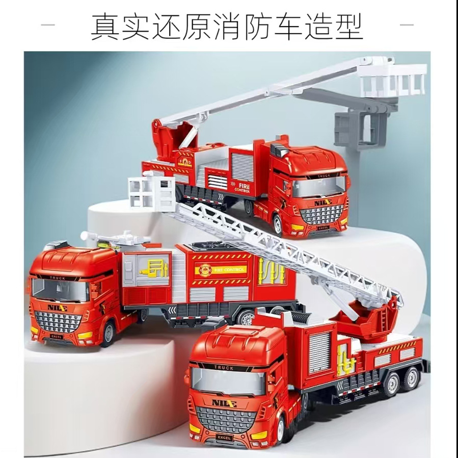 Children's inertia large toy car boy engineering car rescue fire truck transport vehicle fire model stall wholesale