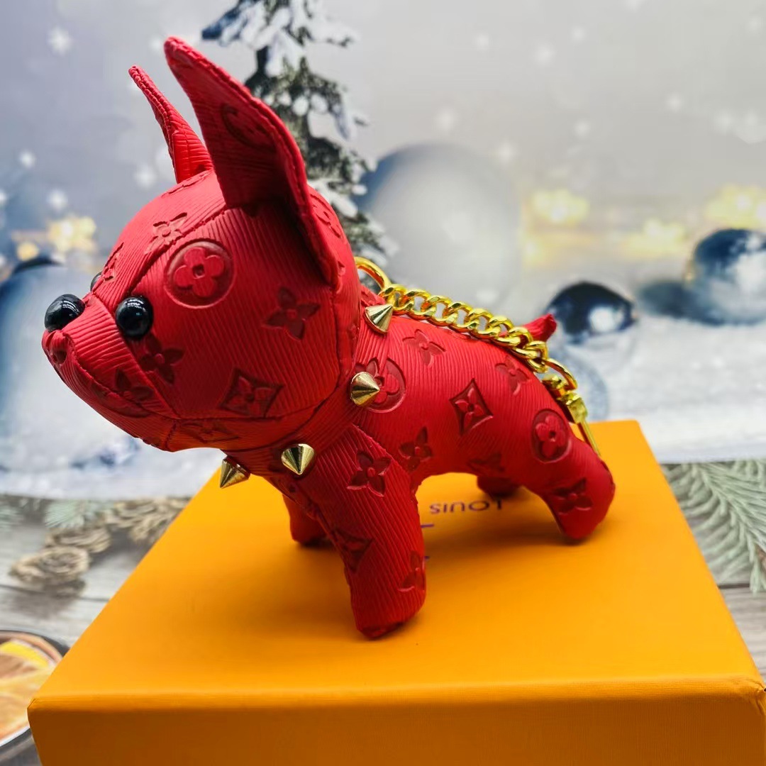 Bolsos de burro al por mayor cachorro red de cuero viejas flores dibujos animados pequeños par adornos de llaves de automóviles lindos