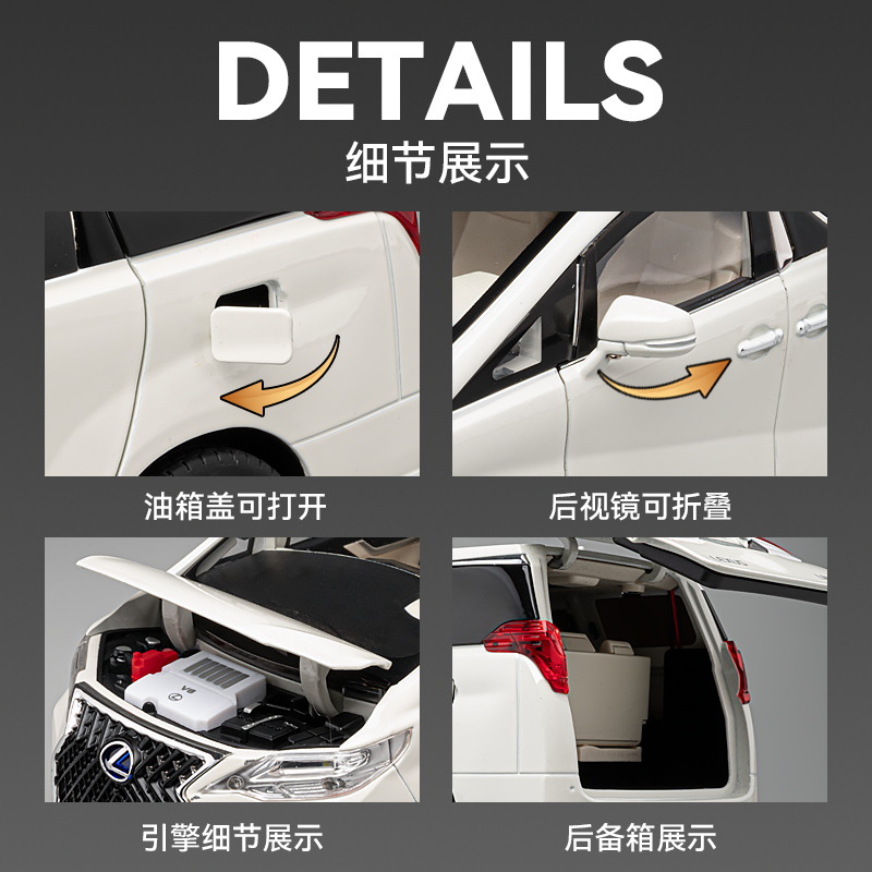 Coche a modelo de coche de aleación 1:18 genuino Lexus coche comercial eco luz y sonido coche de juguete modelo de sonido al por mayor