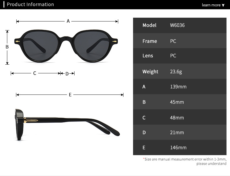 45g Weight Full Frame Glasses Structure Sunglasses Classification Classic Style Color Block PC UV400 Protection Round Frame Full Frame Women's Sunglasses