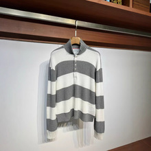 25FW秋冬新款TB宽条纹polo针织衫毛衣卫衣正确版本学院风鹿晗同款