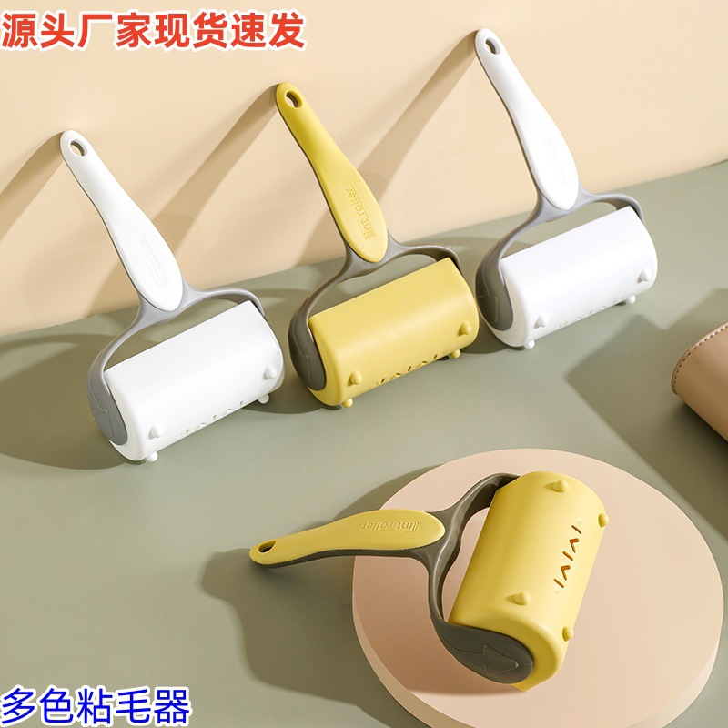 adhesivo de pelo de mango largo alargado cepillo de pelo adhesivo telescópico cepillo de ropa rodante reemplazo de papel de polvo adhesivo papel trapador rodillo de polvo doméstico