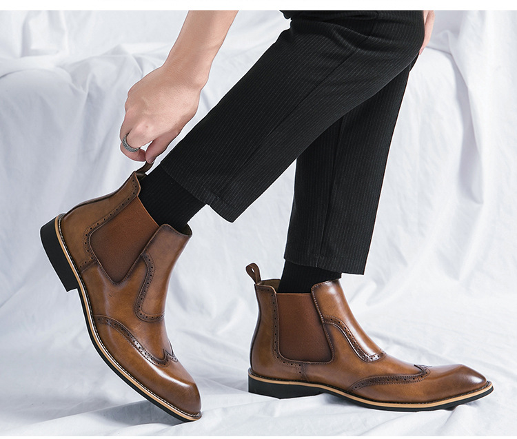 Big size new fashion men's autumn and winter leather boots trend in casual shoes_voghion.com