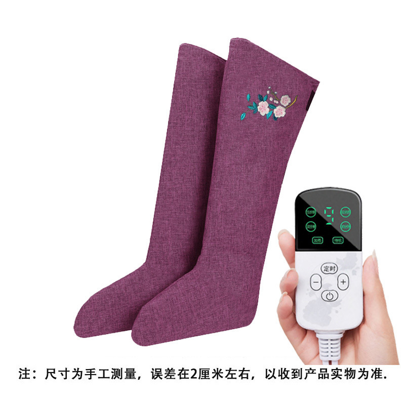 电加热艾灸靴长腿护膝腿部关节理疗老寒腿热敷保暖艾草艾绒长筒靴|undefined