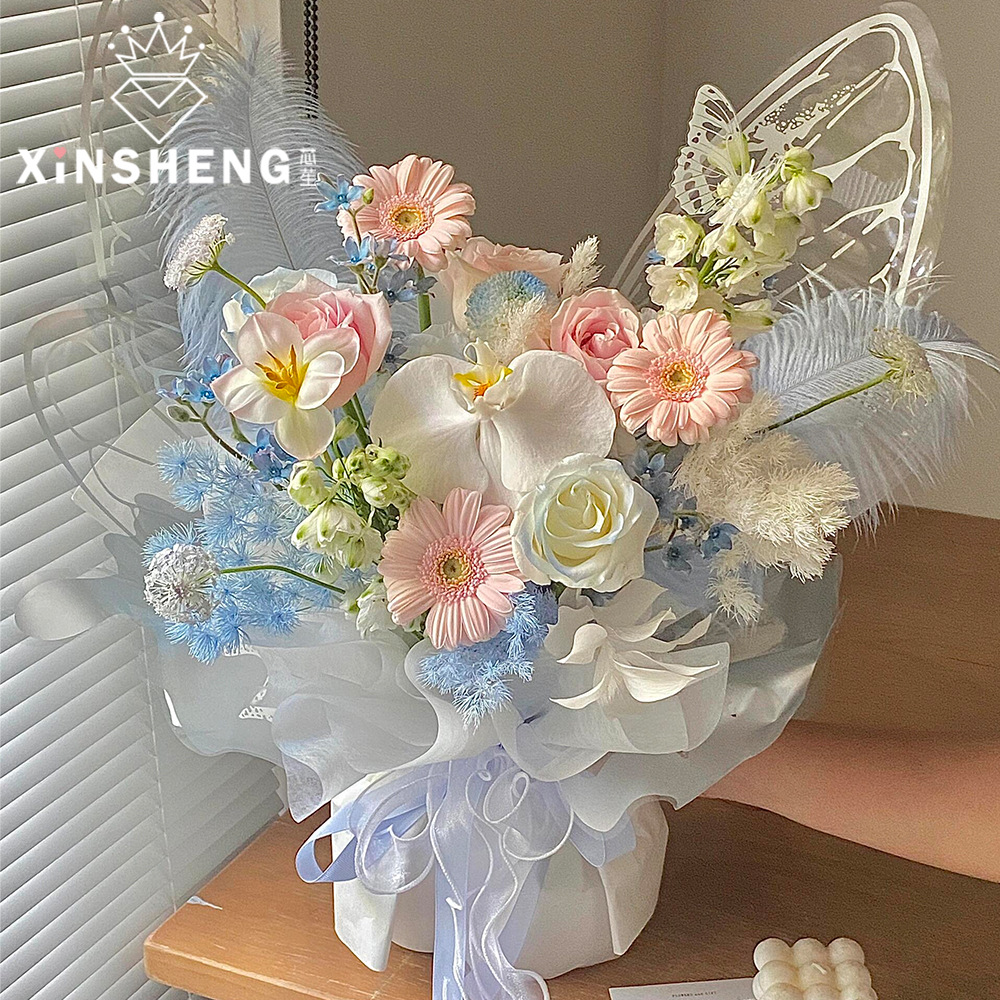 芯苼 彩色大号羽毛鲜花花束装饰挂件配件装饰礼物礼品材料手工diy