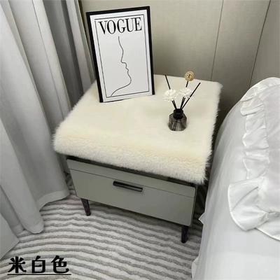 Memory Foam Mats, Trendy and Stain-Resistant — Wool pad - 4040cm-off-white-short-plush-extra-thick
