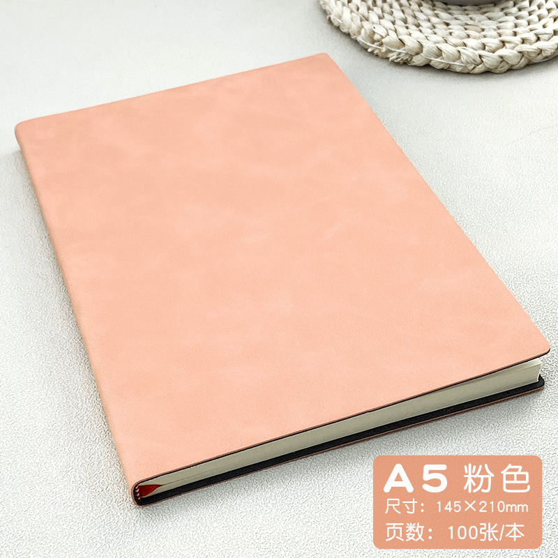 Engrosada A5 Notebook cuero sensación de la piel Bloc notas de moda en stock chica diario de aprendizaje portátil al por mayor se puede personalizar