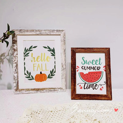 木質相框擺台6 7 8寸12寸美式相框復古8開方形畫框裝裱廠家批發