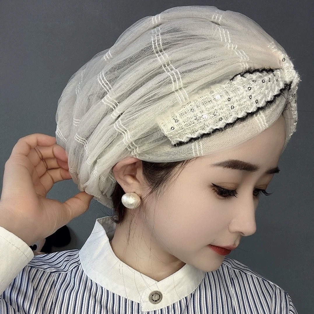 Thin hat with bow, western style, internet celebrity