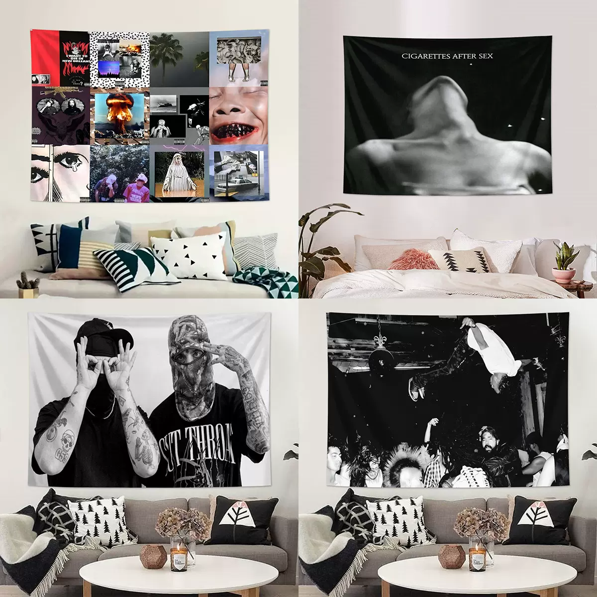 复古明星海报挂毯亚马逊外贸跨境说唱歌手专辑海报装饰挂毯定制