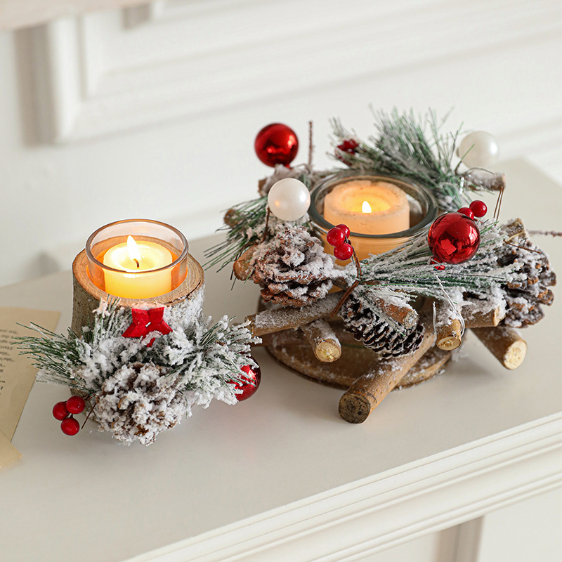 Nuevos productos de Navidad candelabros decoración creativa decoración candelabros decoración de atmósfera props decoración de pino de escritorio