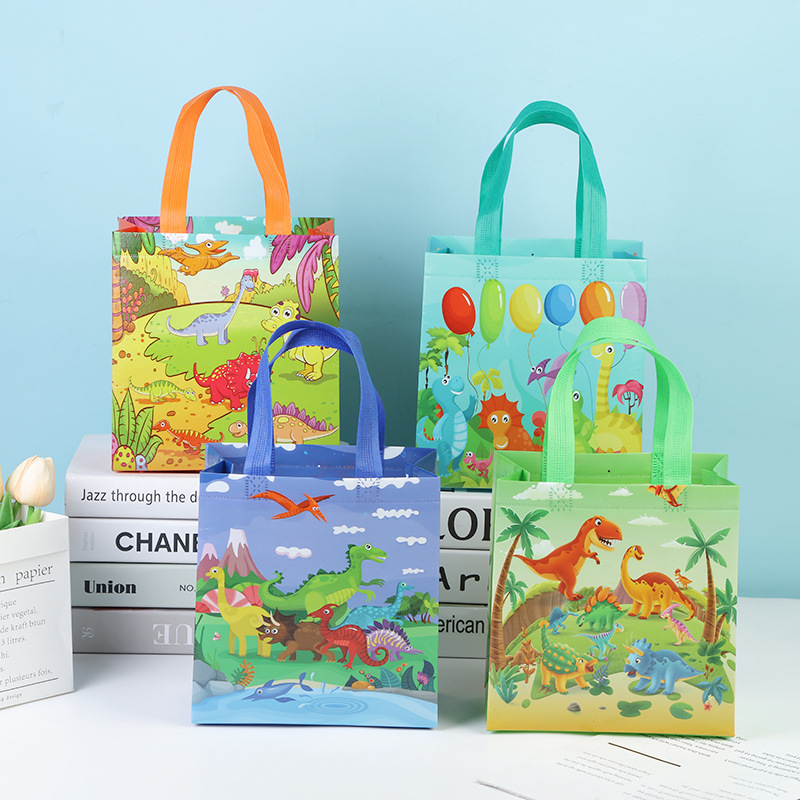 Amazon New Dinosaur Tyrannosaurus Rex Cartoon Cute Non-woven Gift Bag Children Gift Packaging Portable Waterproof