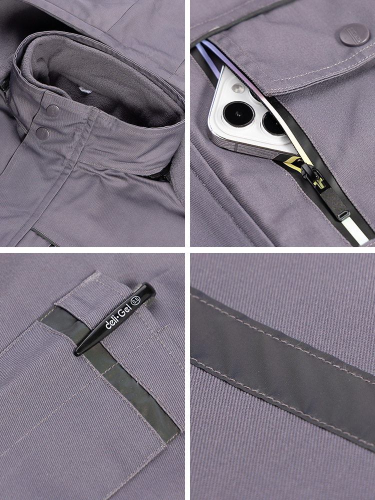 Fabricante al por mayor ropa de algodón ropa de trabajo agitación de lana desmontable revestimiento interior ropa de protección laboral hombre y mujer chaqueta engrosada invierno