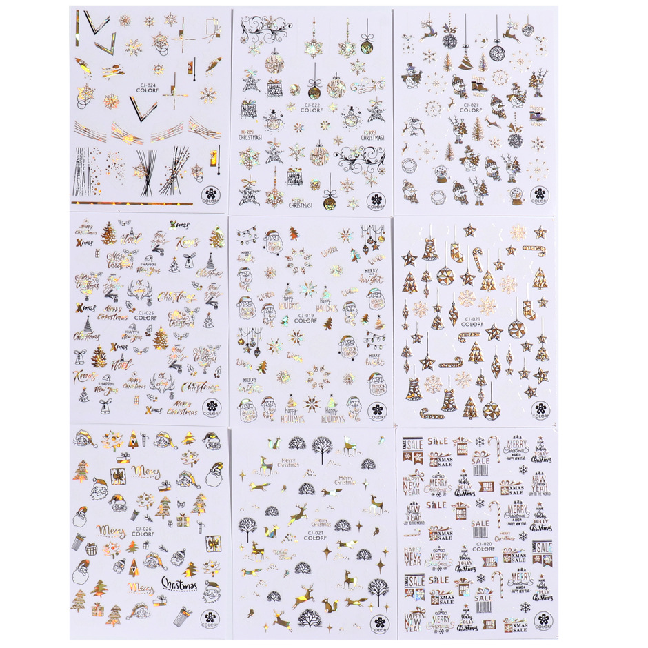 3g Weight Nail Patches Nail Supplies 1 Piece Quantity Santa Claus Pattern Simple Style Style Simple Style Santa Claus Paper Nail Patches 1 Piece 16