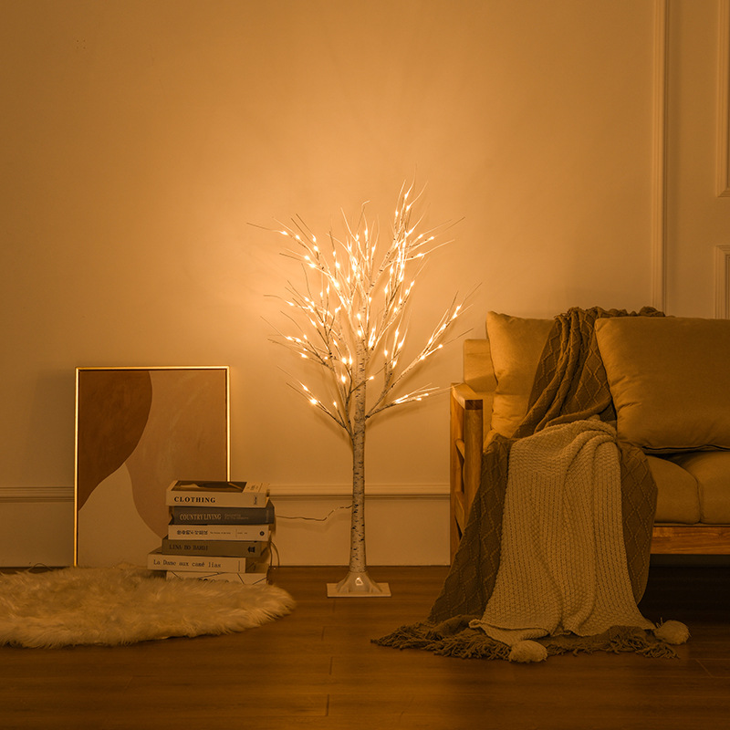 Lámparas LED para interiores, abedul blanco luminoso, año nuevo, festival de primavera, luces decorativas, vacaciones de Navidad, ambiente, paisajes, luces de árboles artificiales