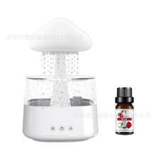 下雨加湿器  超声波雾化加湿七彩蘑菇云朵云雨滴夜灯香薰机