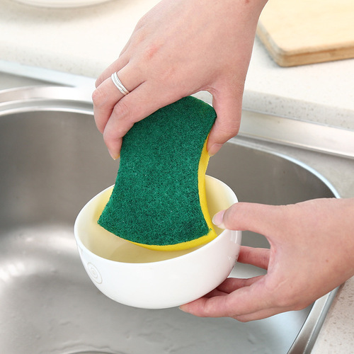 Wholesale double-sided decontamination cleaning sponge magic wipe scouring pad kitchen pot scrubber dishwashing sponge single piece