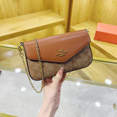網紅高級感包包女2024新款時尚復古鏈條斜挎包百搭單肩女包小方包