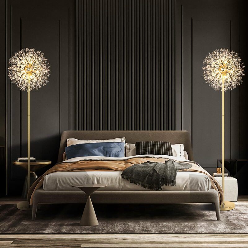 Nordic Creative Personality Starry Floor Lamp for Living Room, Bedroom, Bedside Lamp, Artistic Dandelion Internet-Famous Decoration