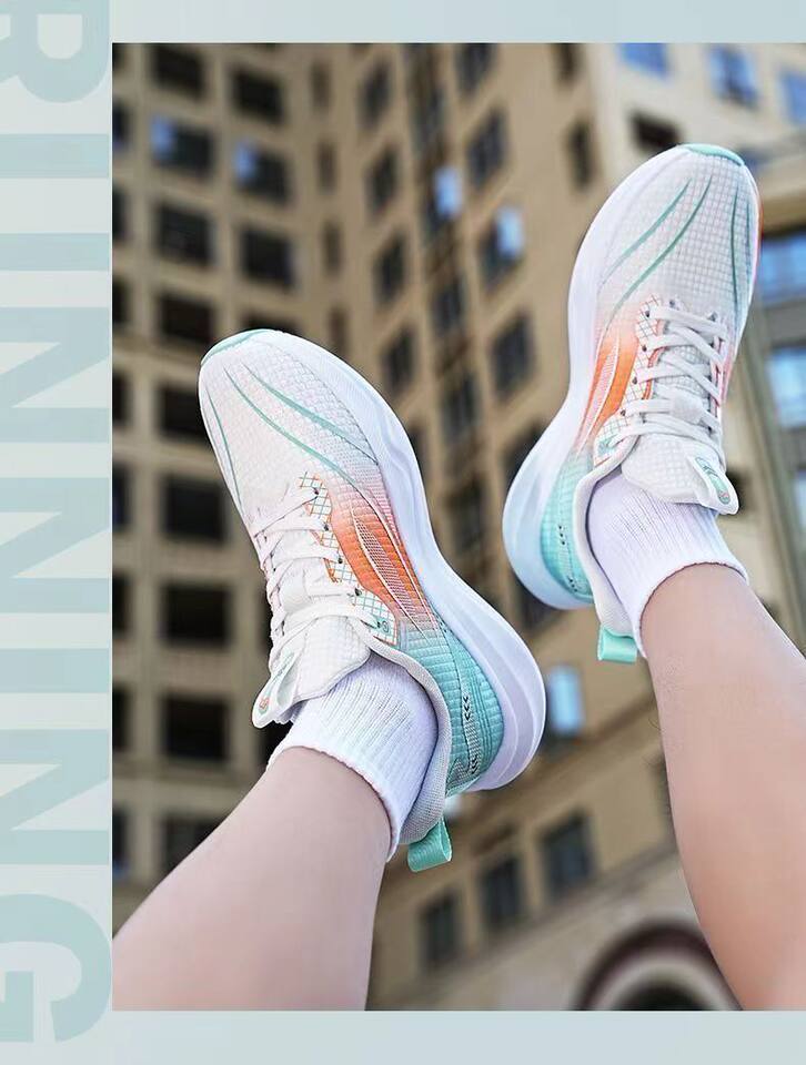 Giày chạy bộ nam lưới thoáng khí giảm chấn đế mềm nhẹ, gót 3–5 cm — 888 Green Orange [Đóng hộp], 888 Xám và xanh lam [Đóng hộp], 888 đen và xanh lá cây [đóng hộp] chi tiết 4