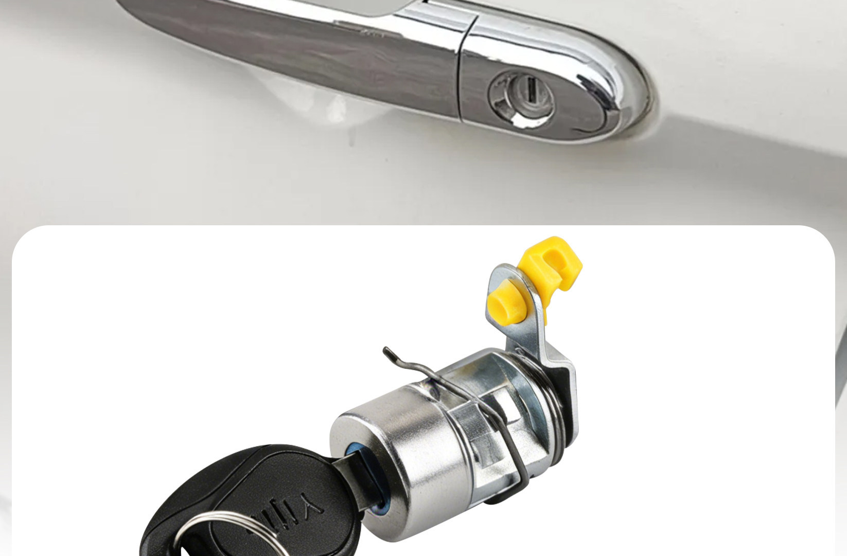 Electric Vehicle Door Lock Cylinder Suitable for Longqi Four-Wheel Vehicle Door Handle Lock Cylinder, Enclosed Vehicle Metal Key Lock Cylinder, Universal