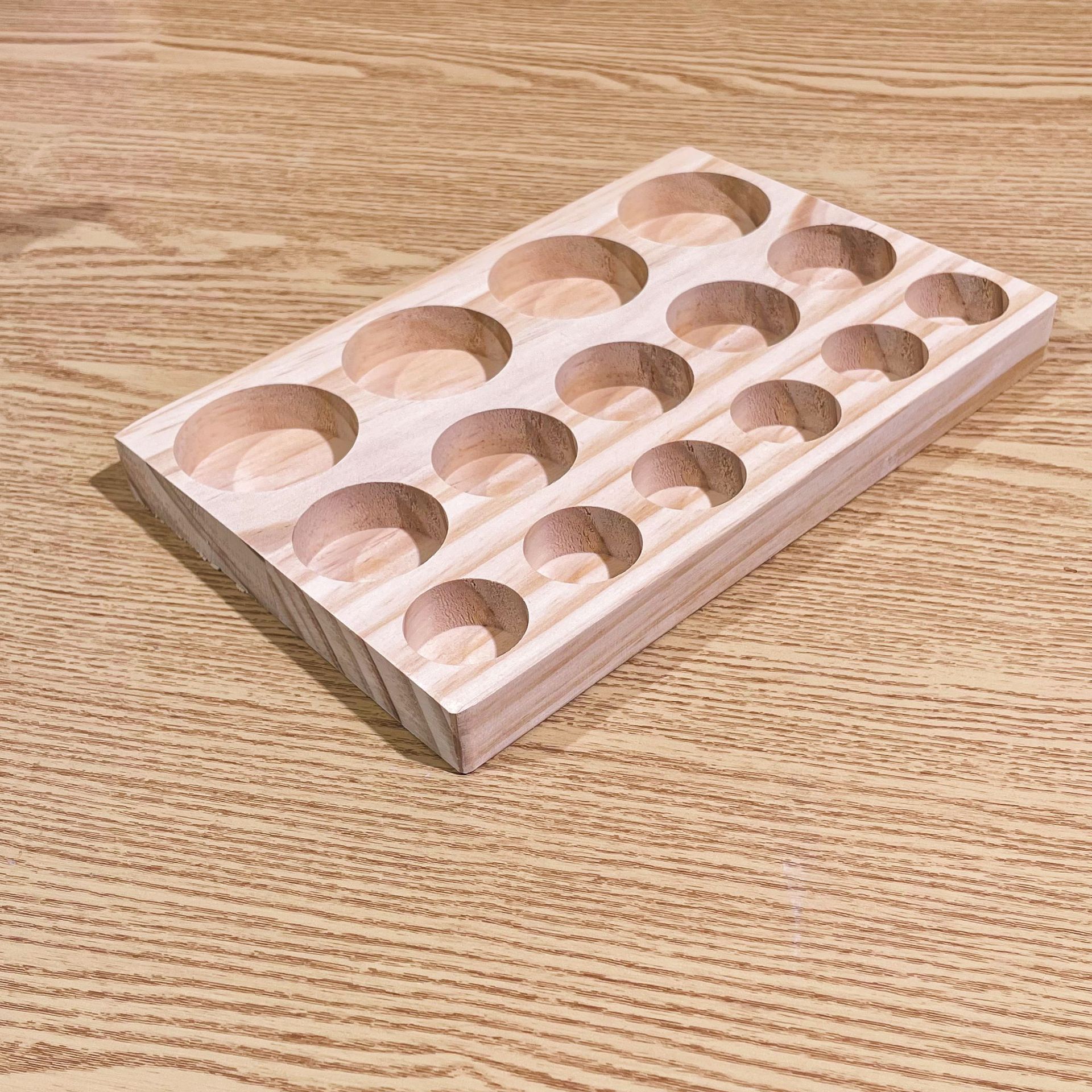 Fábrica de madera botella de aceite esencial botella de esmalte de uñas almacenamiento estante de exhibición caja de madera artesanía de madera