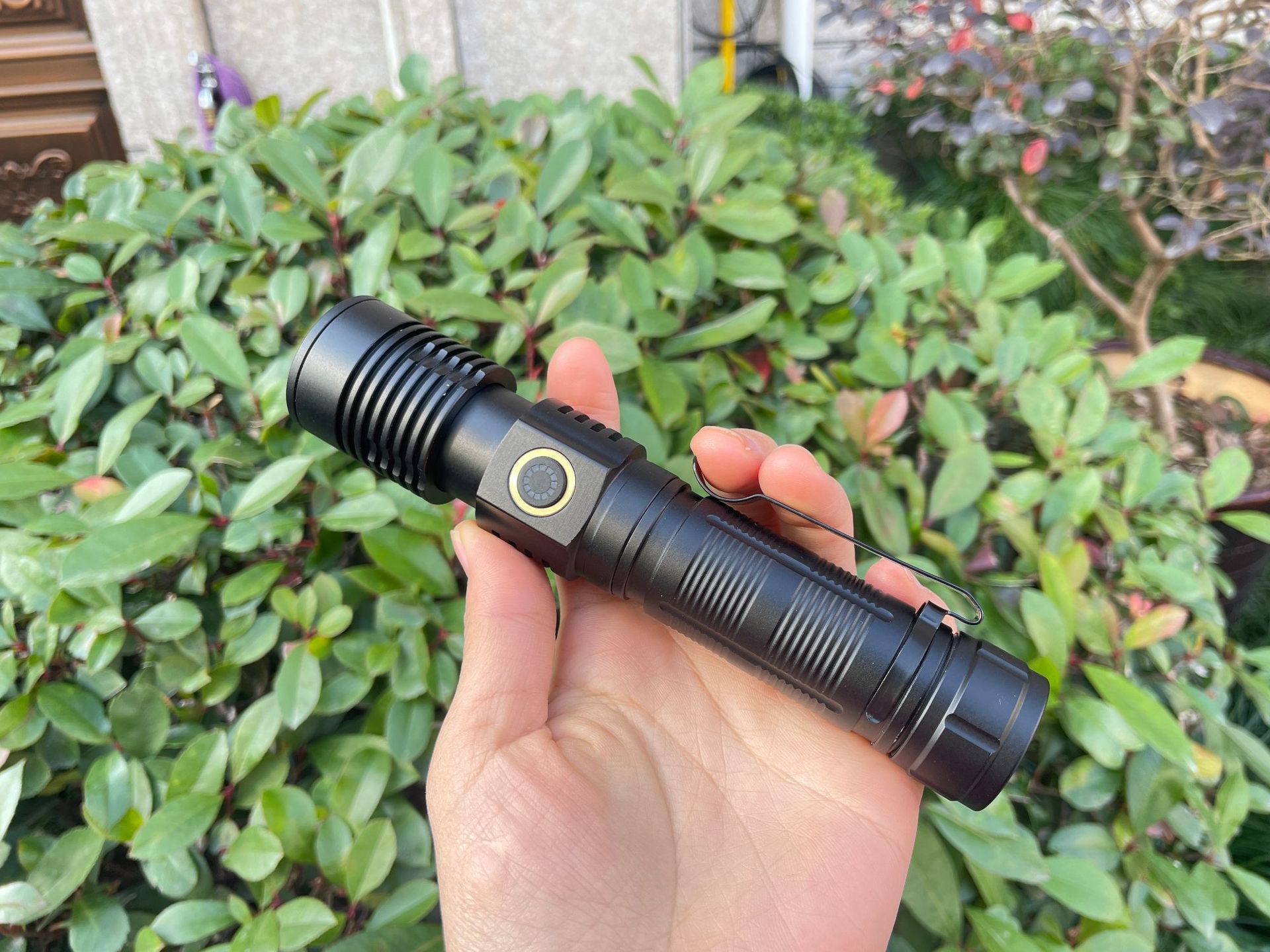 21700 white laser telescopic zoom flashlight Type-C charging small pen clip magnetic multi-function with magnet
