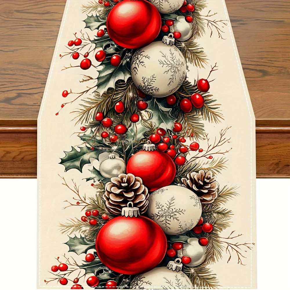 Amazon nueva bandera de mesa de Santa Claus blanca mesa de té de Navidad sala de estar dormitorio mesa de decoración de fondo