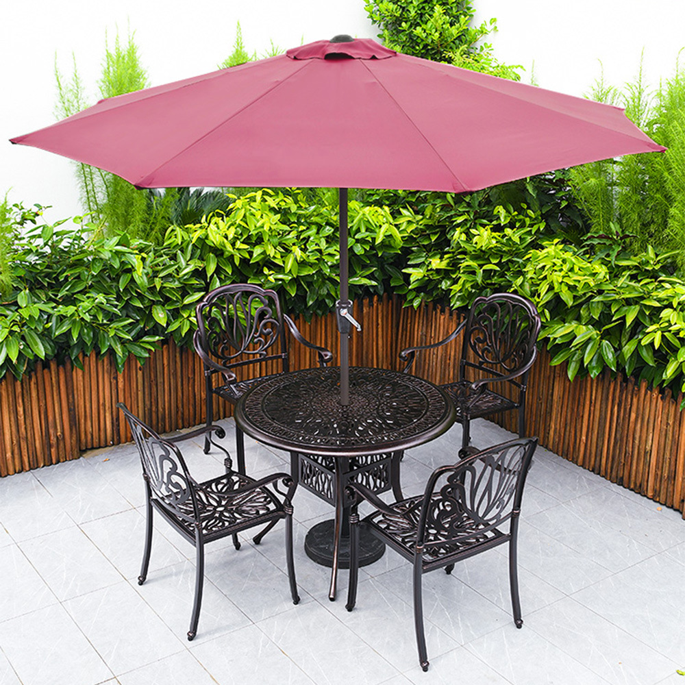 戶外桌椅鑄鋁陽台庭院休閒三五件套露天室外鐵藝防水防曬桌椅組合