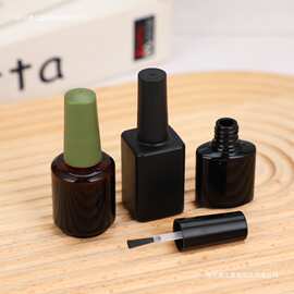 现货批发透明玻璃指甲油瓶化妆品10ml美甲护甲批带毛刷分装玻璃瓶