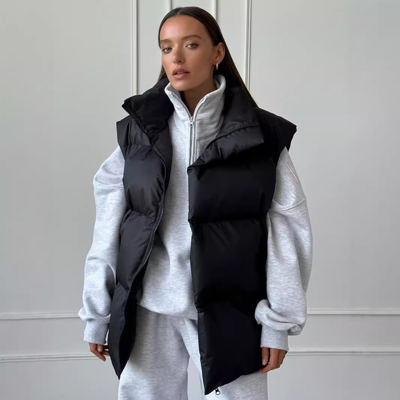 Cross-Border Cotton Vest Jacket 2025 European and American Autumn and Winter New Commuter Loose Sports Casual Vest Cotton Jacket Cross-Border Cotton Vest Jacket 2025 European and American Autumn and Winter New Commuter Loose Sports Casual Vest Cotton Jacket